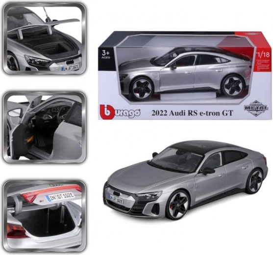 Metalen model BBURAGO 1:18 AUDI RS e-tron GT – zilver