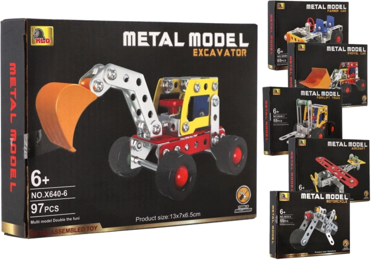 Metalen bouwset vervoermiddelen – mix modellen