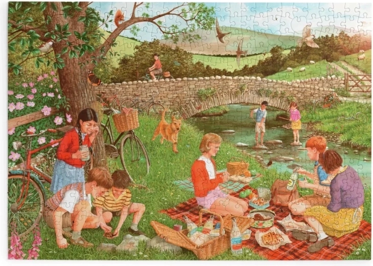Puzzel House of Puzzles Picknick en ontdekken, 500 extra grote stukjes