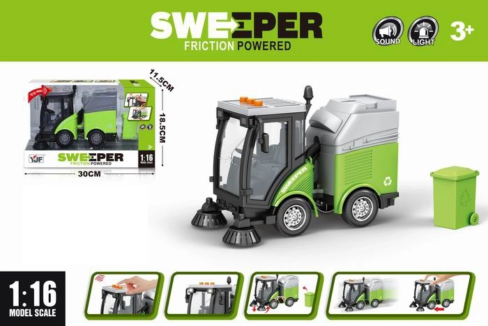 Veegwagen met licht en geluid, schaal 1:16
