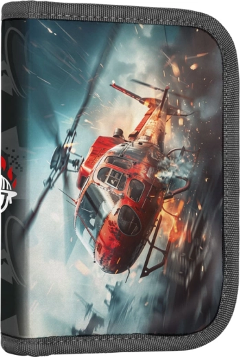 Schooletui met brandweermannen, eenlaagse, 2 kleppen