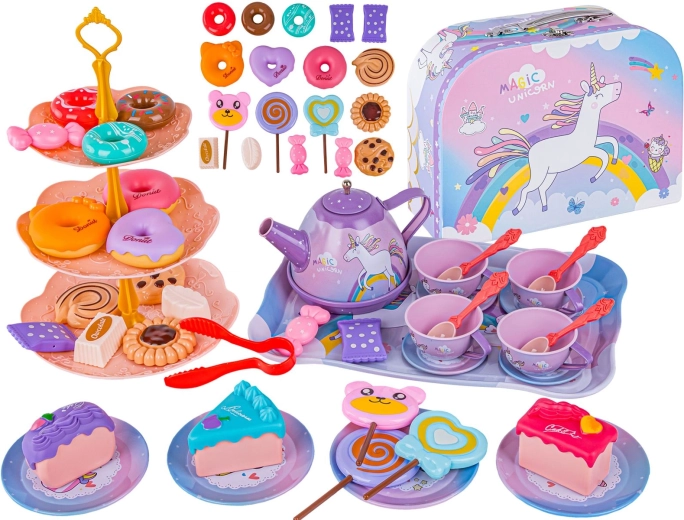 Kinder-theeservies Magic Unicorn in koffertje 48 delen