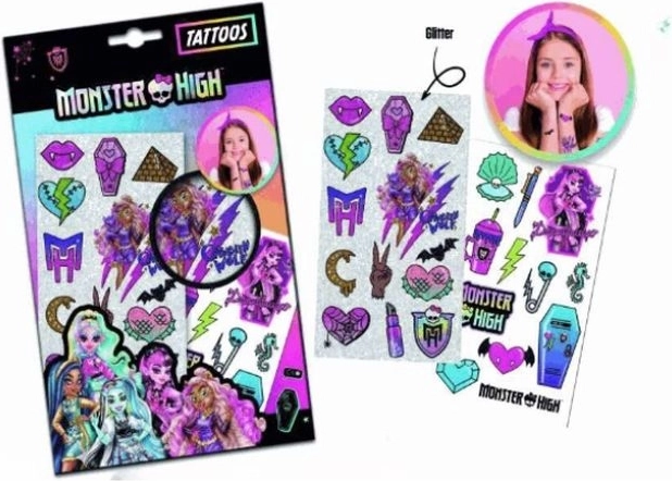 Monster High tijdelijke tatoeages met glitter