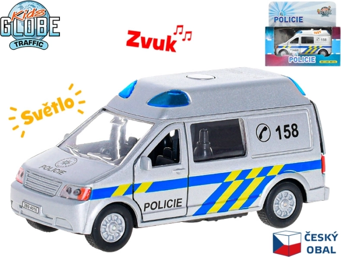 Politiewagen Kids Globe Traffic 13 cm met licht en geluid