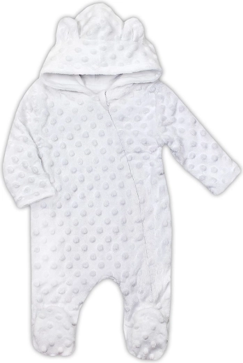 Babyoverall van minky Nicol Bubbles – wit