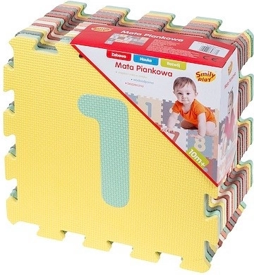 Pastelkleurige schuimmat met cijfers