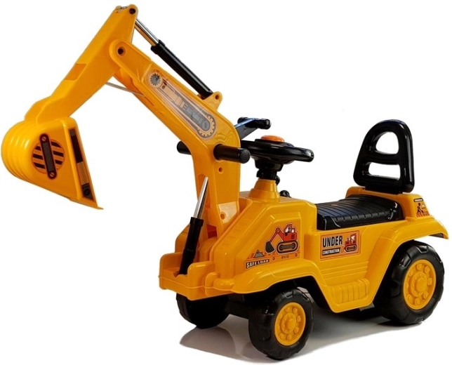Kinder loopauto graafmachine met beweegbare arm en potje