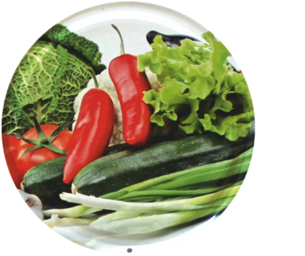 Weckdeksels 82 mm met groentemotief Chomik