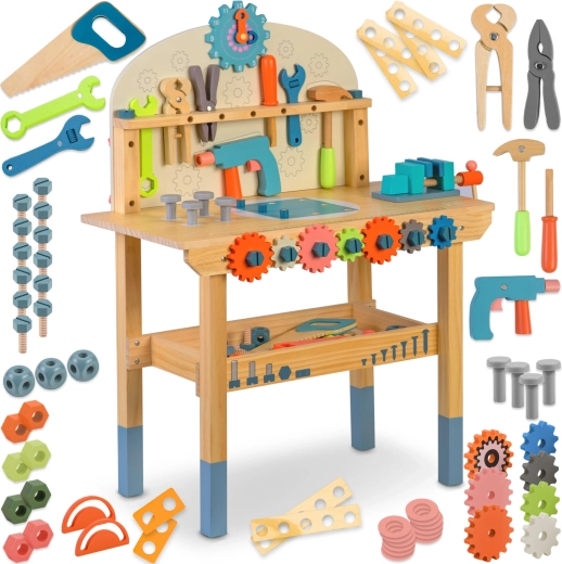 Houten kinderwerkbank met gereedschap RICOKIDS