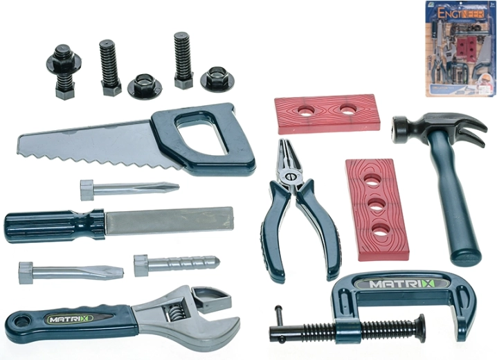 Kindergereedschapsset 17 stuks op kaart