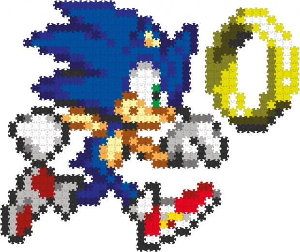 Jixelz Remix kunststof pixelart-puzzel Sonic en gouden ring