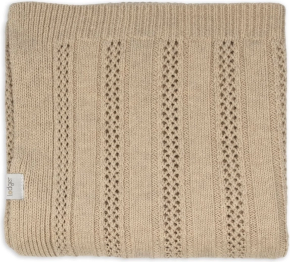 Lodger deken voor pasgeborenen merino tan beige