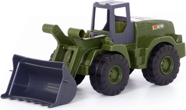 Militaire tractor Achát met laadschop