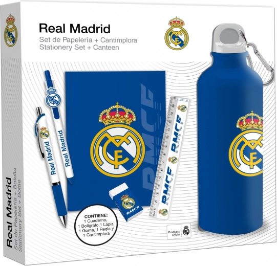 Cadeauset REAL MADRID – fles 650 ml, notitieblok en pen