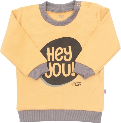 Kinder T-shirt New Baby With Love mosterdgeel