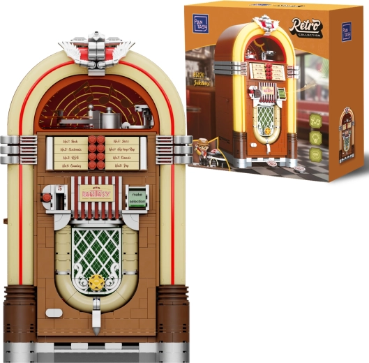 Pantasy retro interactieve jukebox van bouwstenen (1273 onderdelen)