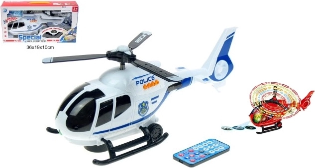 Helikopter met piloot op batterijen