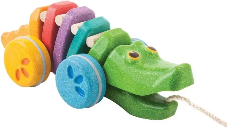 PlanToys dansende krokodil regenboog