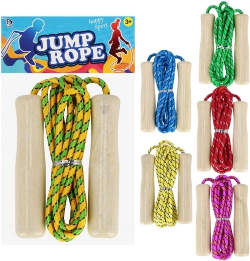 Springtouw met houten handvatten voor kinderen