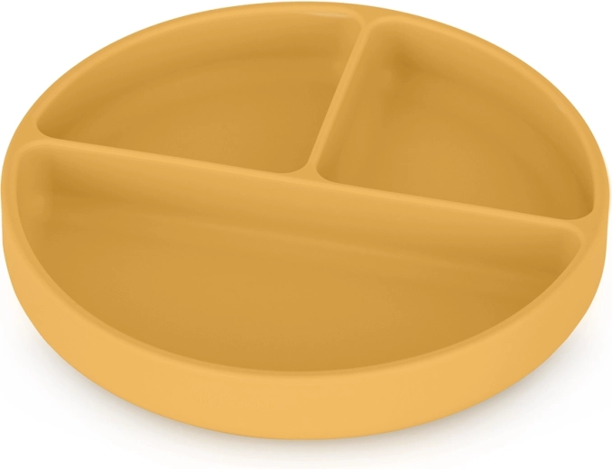 Petite&Mars siliconen verdeelbord met zuignap Take&Match intense ochre 6m+