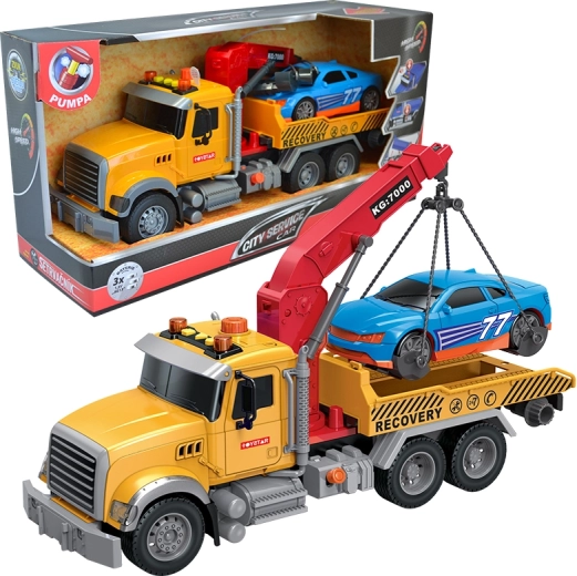 Takelwagen met raceauto 1:12