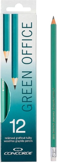 Grafietpotloden Concorde Green Office met gum HB 12 stuks