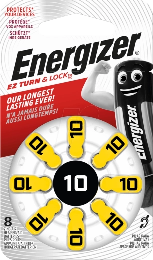 Energizer batterijen voor hoortoestellen 10, 1,4 V, 8 stuks