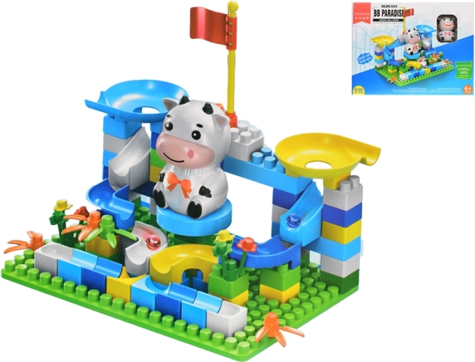 Bouwset met baan en diertje, 93 onderdelen