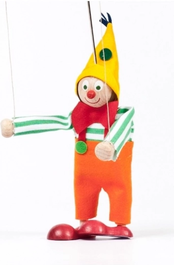 Houten marionet nar Jarmil 12 cm
