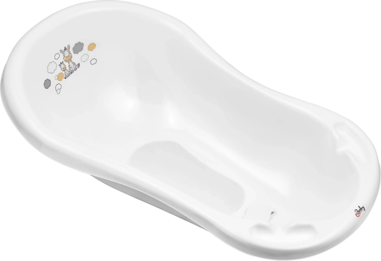 Maltex babybadje met stop en antislipmat Zebra 84 cm wit