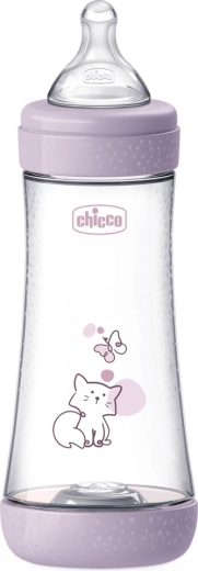 Chicco antikoliek babyfles Perfect5 300 ml voor meisjes, snelle doorstroom 4m+
