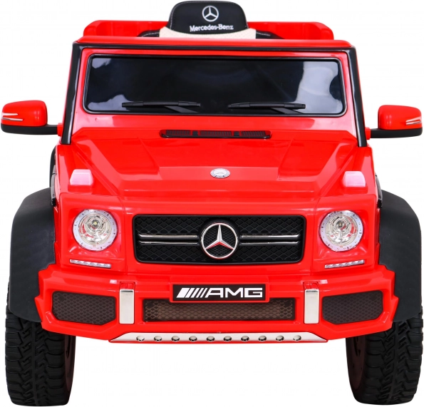 Elektrische kinderauto MERCEDES G63 AMG 6x6 – rood, EVA-wielen, afstandsbediening, MP3 en LED