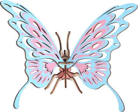 Woodcraft houten 3D-puzzel kleurrijke vlinder