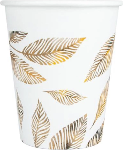 Papieren bekers Grijze Takjes 200 ml, 8 st.