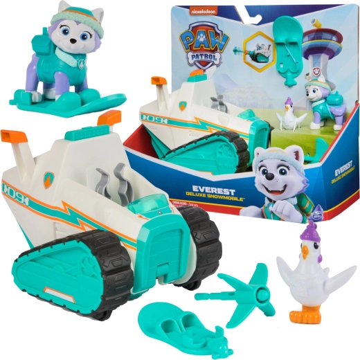 PAW Patrol sneeuwscooter Everest Deluxe met lanceerder en kuikentje Chickaletta