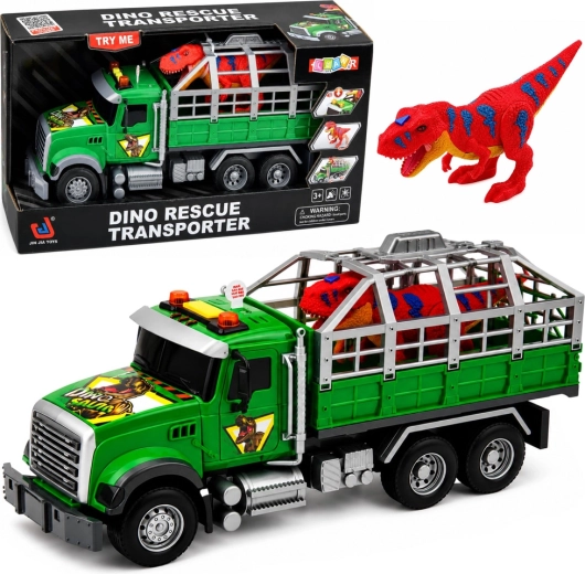 Dino-transporter voor kinderen – vrachtwagen met kooi, geluiden en licht 36 cm - 1 stuk