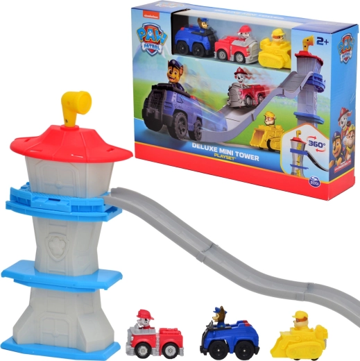 Paw Patrol Deluxe 3-in-1-toren met baan en 3 voertuigen