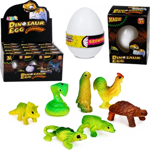 Magisch uitkomend eitje met groeiende dinosaurus voor in water, wit 6,5 cm - 1 stuk