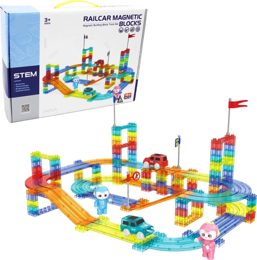Magnetische racebaan 154 delen met elektrische auto's