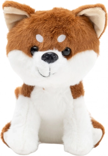 Pluchen hond Shiba Inu bruin-wit 20 cm