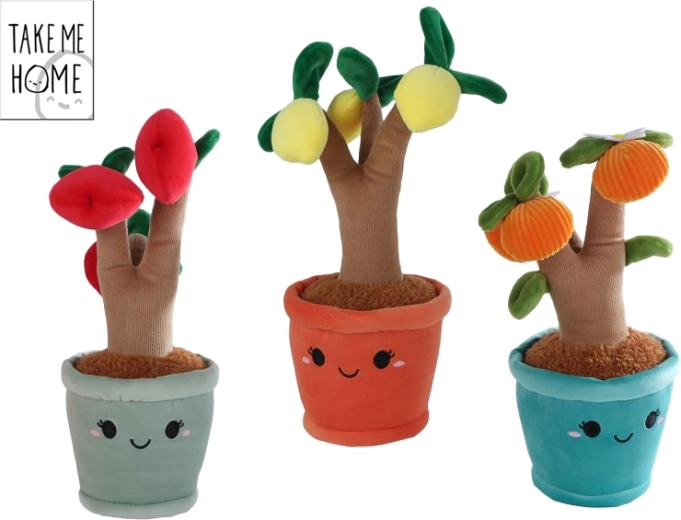 Pluchen fruitboompje TAKE ME HOME voor baby’s (sinaasappelboom, appelboom, citroenboom) 27 cm