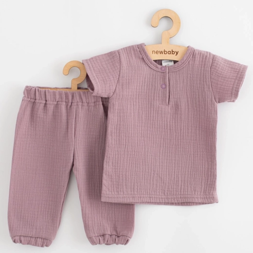 Babymuslinset T-shirt en broek New Baby lavendel 68 (4–6 maanden)