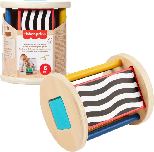 Fisher-Price houten activeringsrol voor peuters (sensorisch speelgoed)