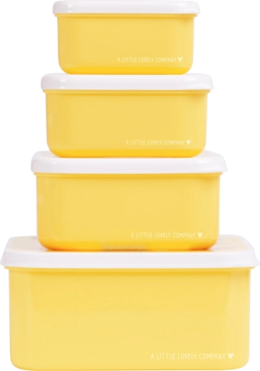 A Little Lovely Company set van vier snackdoosjes met dieren vriendjes - 4 stuks