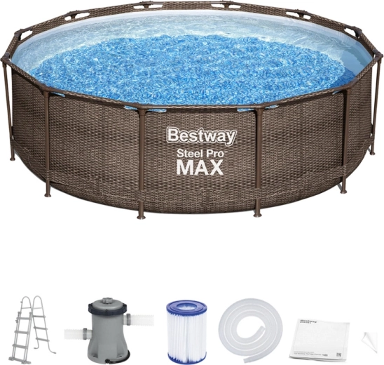 Bestway zwembadstandaard 366x100cm 9-in-1 rattan 56709