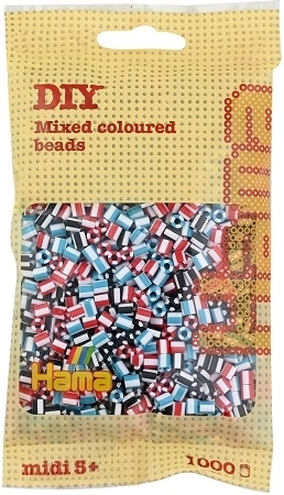 Hama Midi strijkkralen met strepen mix 1000 stuks