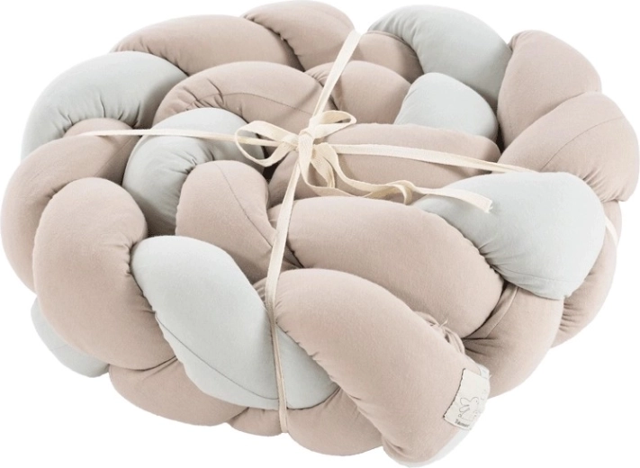 Träumeland gevlochten bedbumper signature taupe & mint 180 cm