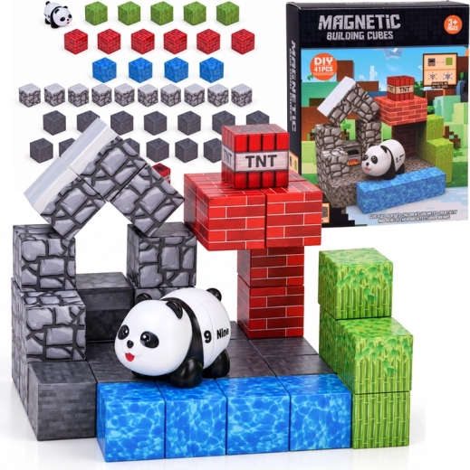 Magnetische bouwstenen Panda, 41 onderdelen