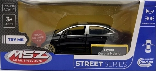 MSZ Toyota Corolla Hybrid automodel met licht en geluid, zwart