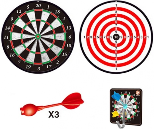 Dubbelzijdig magnetisch dartbord 15 cm met 3 pijltjes